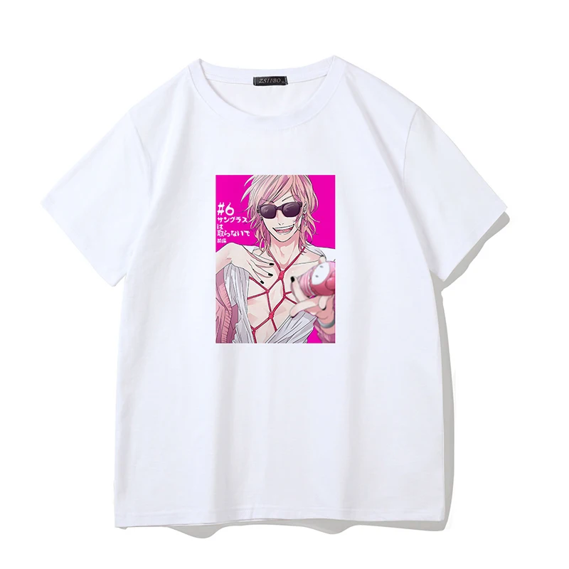 

Yarichin Club Japanese anime Harajuku Punk casual tees loose Ulzzang Vintage hip-hop clothing for Women's short sleeve, Customized color