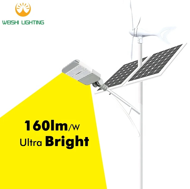 ISO 9001 Factory High Quality Solar Road Lighting 60W 80W 100W 120W 150W Solar Wind Hybrid Street Light System