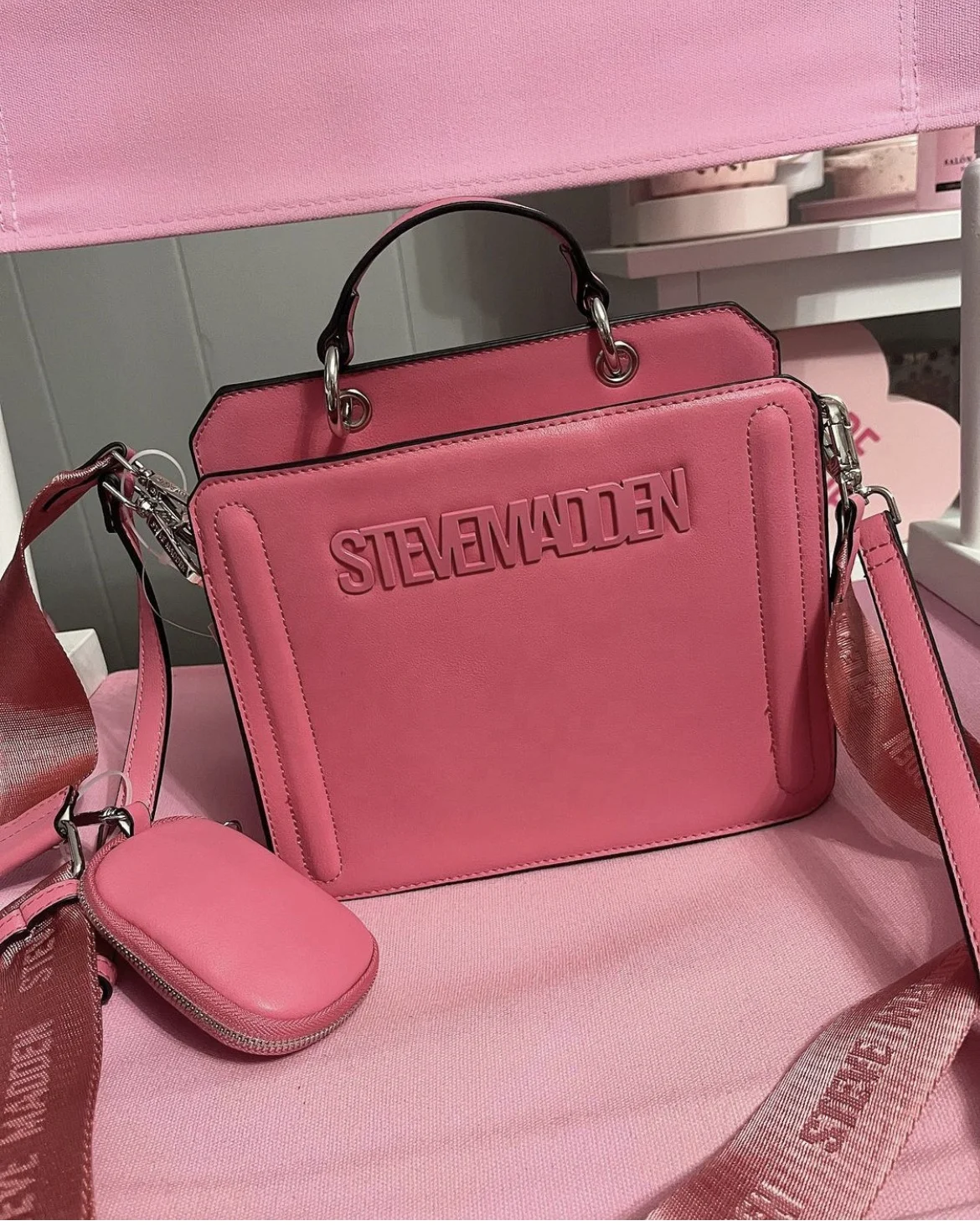 

Wholesale Designer Famous Brand Women Hand Bag Set Black Bevelyn Logo Satchel Crossbody PU Tote Handbags Steve Madden Purses, 7 colors