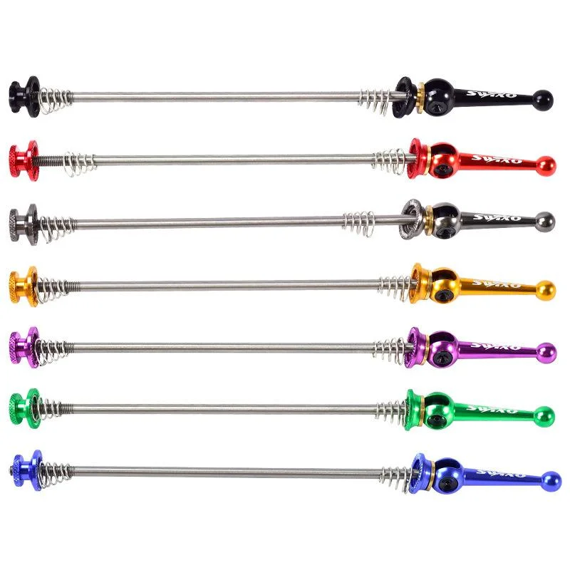 

1 Pair MTB Bike Wheel Hub Quick Release Front Rear Axle Skewer 49g Titanium alloy Bicycle Skewer, Red black blue green purple titanium