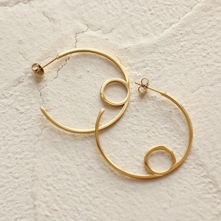 

Newly Design Stainless Steel Trendy Jewelry Stylish Hypoallergenic C Shape 18K Gold Plated Hoop Earrings for Women, Gold, rose gold, steel, black etc.