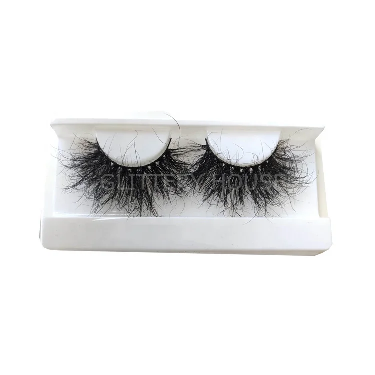 
27mm Mink Fur Eyelash 100% Real handmade Dramatic Fluffy Wholesale 6D 3D Mink Hair Eyelash Wispy 27mm lashes 
