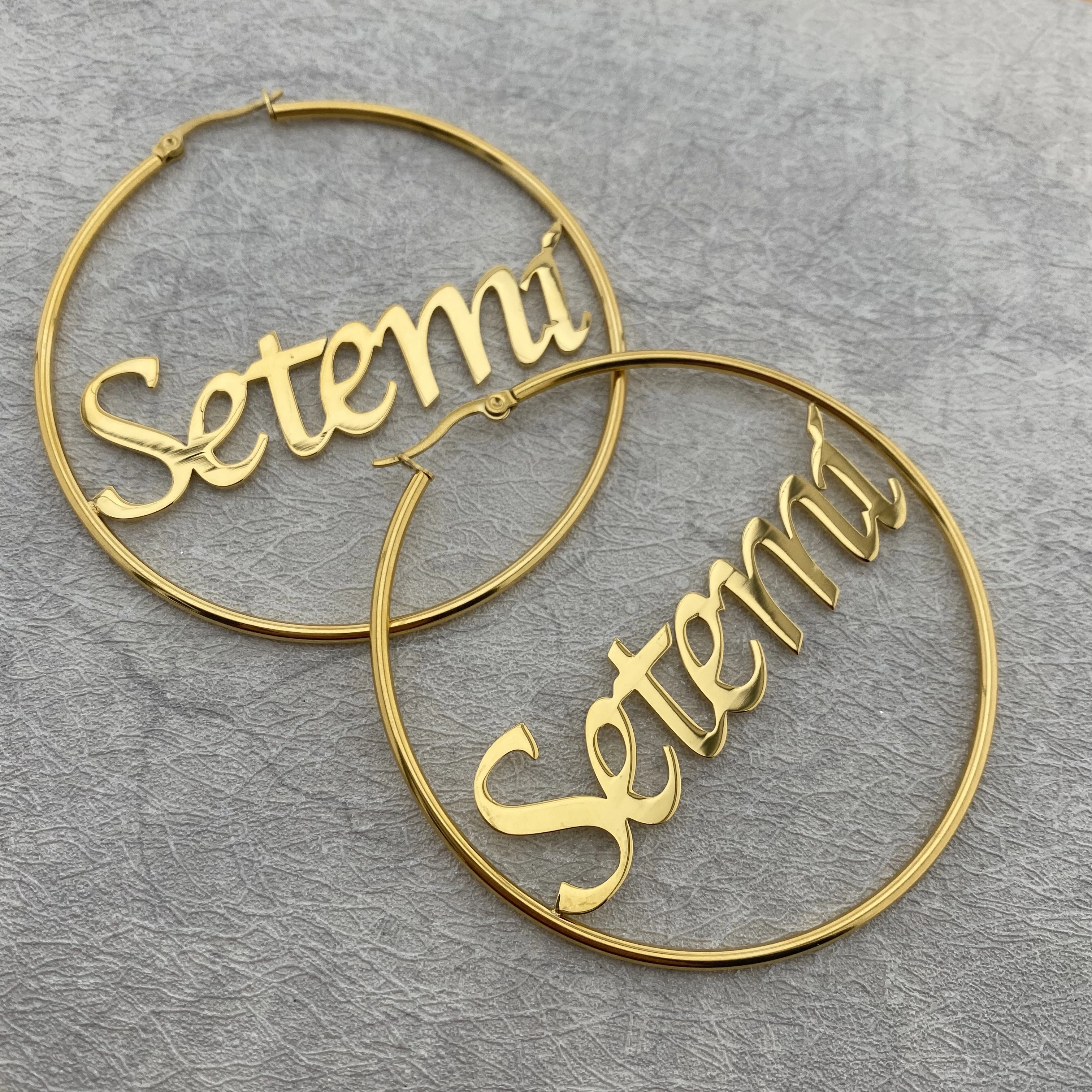 

New Arrival Fashion Earrings Stainless Steel Earrings Jewelry Silver Gold Rose Gold Custom Name Earrings