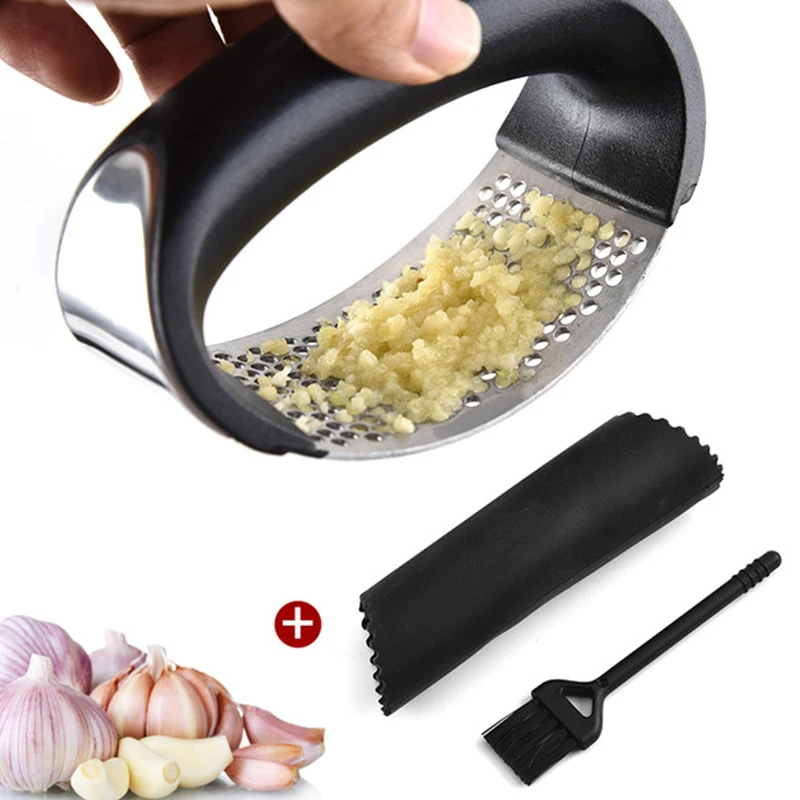

2023 Hot Sale Kitchen Accessories Stainless Steel Garlic Press Crusher Manual Garlic Press Kitchen Gadgets