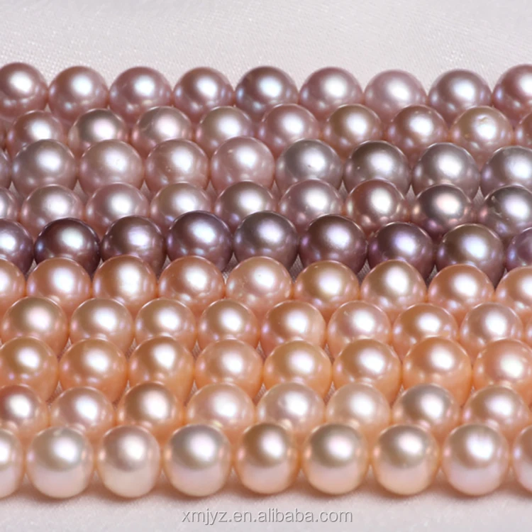

ZZDIY008 Aaa1 Freshwater Pearl Strand 7-8Mm Powder Purple Round Beads Semi - Finished Pearl Accessories