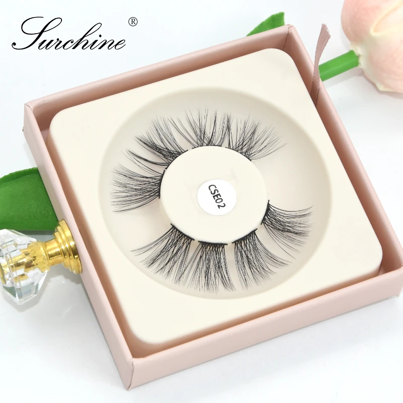 

Custom package cluster superfine band eyelash 3D lashes cluster pre cut eyelashes synthetic cluster eyelashes