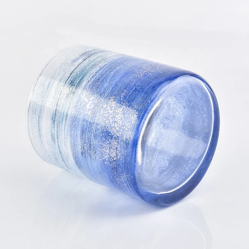 Blue Glass Container For Candle Jars