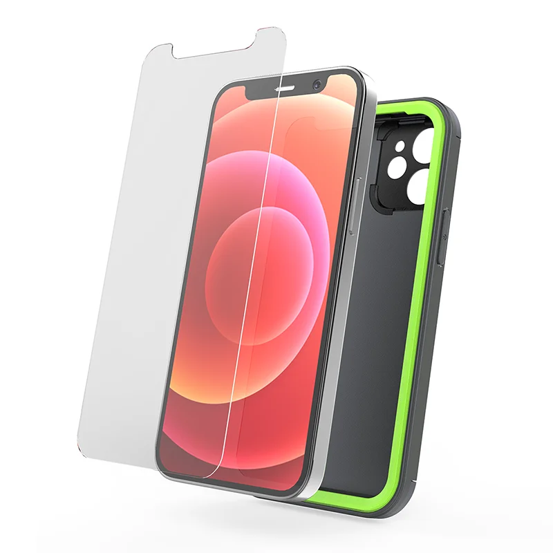 

Hot Sale Dual Guard Cell Phone Case Cover for iPhone 11 Case with Tempered Glass Hard PC Phone Back Case for iPhone 12, Multi colors