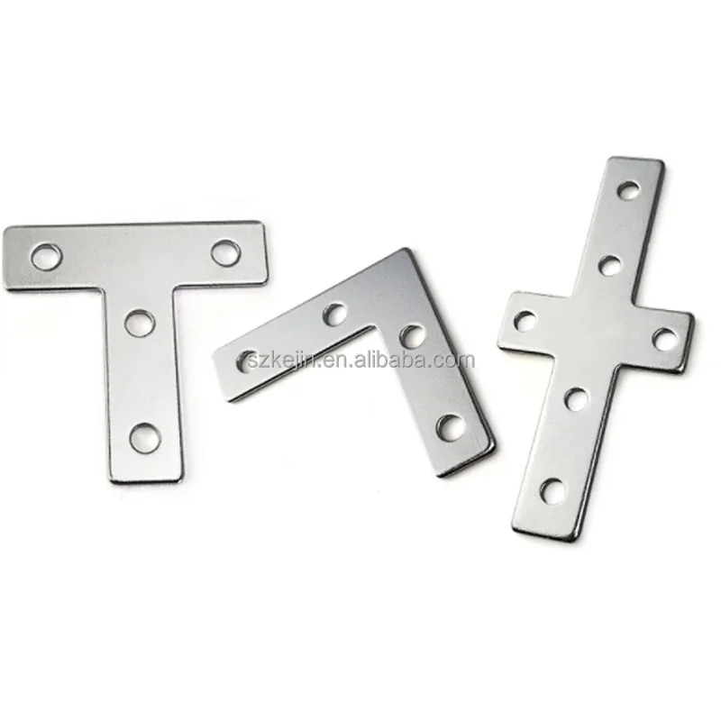 

Factory Cheap Wholesale Chrome-plated Carbon Steel 4 Holes 90 Degree T-type Joining Plate