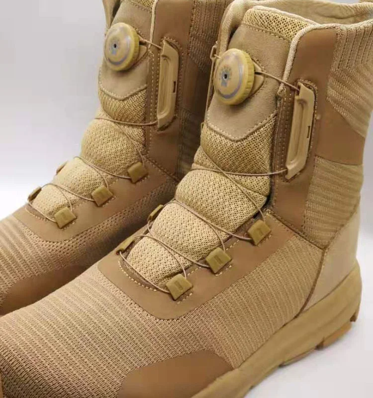 Beige Men's Khaki Suede Leather Outsole Training Tactical Boots Desert ...