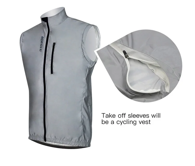 Darevie Reflective Cycling Jacket Sleeveless Cycling Vest Removable