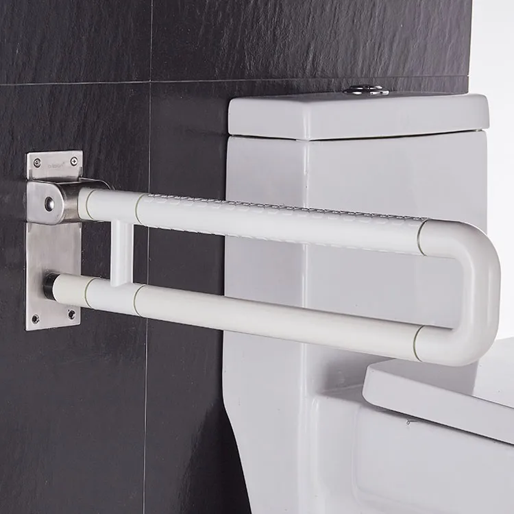 bathroom-ada-grab-bars-1W011-white-finish-toilet-installed-dark-tile-background