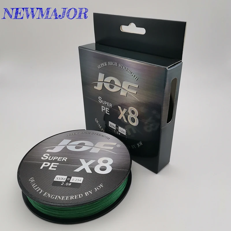 

JOF fishing line 300M 8Strands Braided Fishing Line Multifilament PE Line 8 Weaves Strong Braided Wire