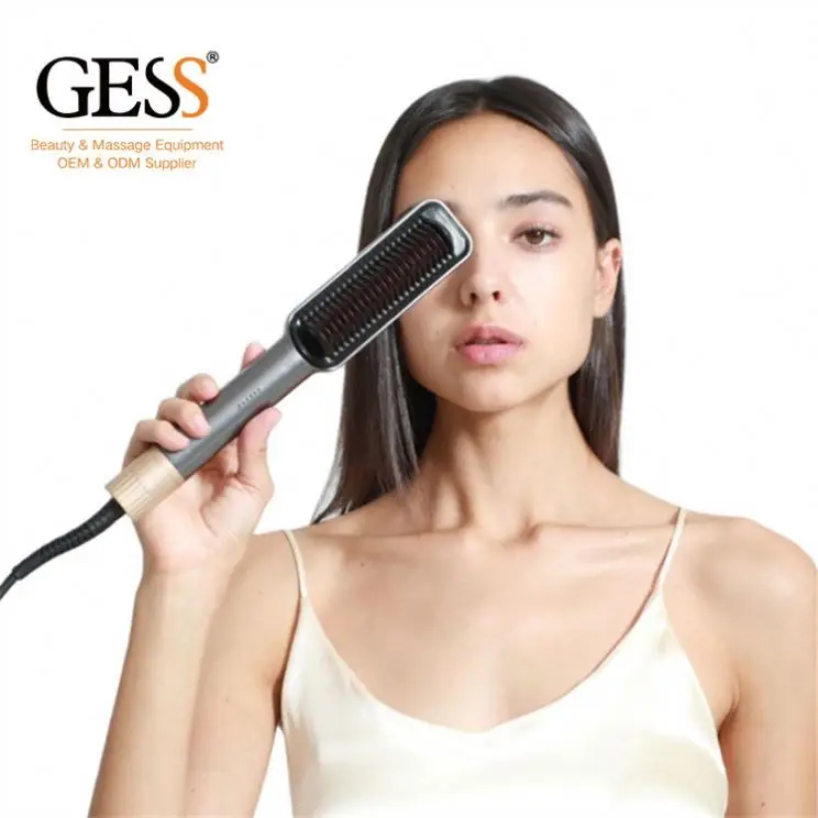 

Gess Hot Selling Hot Electric Hair Straightener Brush Comb With Low Price, Black,green,white,pink,brown