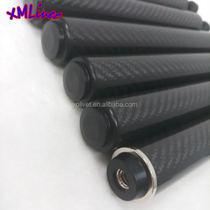 Xmlivet 8inch Black Carbon Different Joints Billiard Cue Extension With