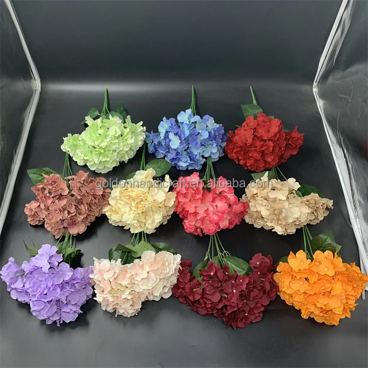 

QSLH G- 223cheap artificial hydrangea bouquet artificial flower silk hydrangea flowers for wedding decoration