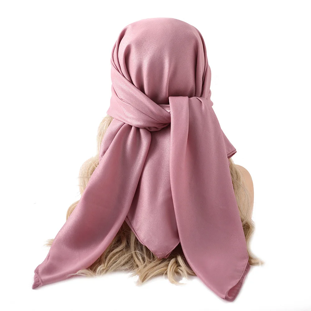 

New Design Plain Color Chiffon Scarf 2024 Wholesale Square Scarf 110*110 CM Hijab Chiffon Muslim Women