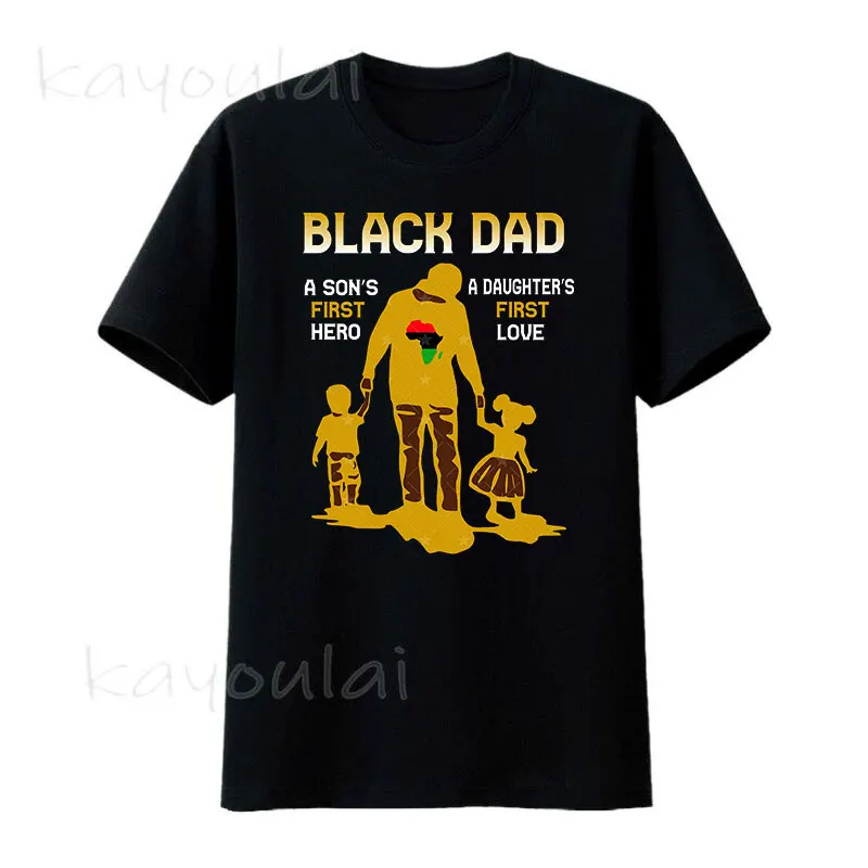 

New Design Black Mom Dad Unisex Women Kid T Shirts A Son's First Hero Afro Family Designs print casual brands t shirt men