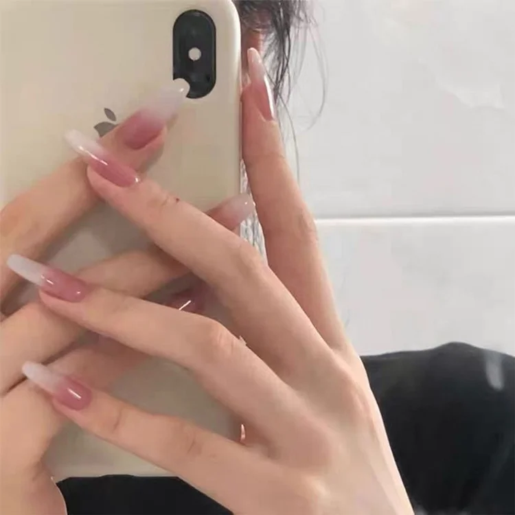 

Wholesale Pink Ballerina 3D Fake Extra Long Nail Tips Press on Nails, As pic