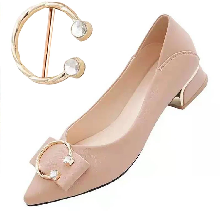

Decorative Outdoor Shoes Buckle Of Sandal Pearl Buckle Zinc Buckles For Shoes, Special gold