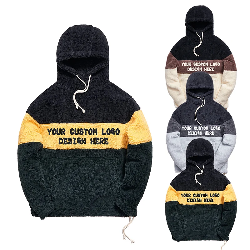 

Custom Design Logo Print Sherpa Lined Hoodie Oversized Cotton Sherpa Hoodie Plushy Mens Fleece Blank Sherpa Hoodies