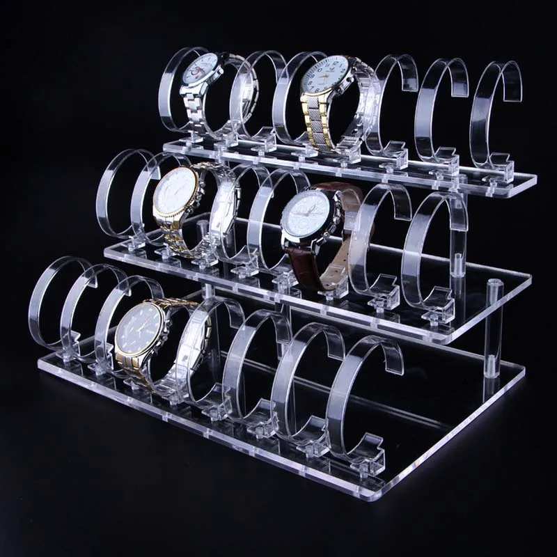 

Superior 3-Layer Acrylic Watch Display Stand Watch Showing Shelf 24-Watch Holder Jewelry Showcase Bracelet Rack, As the picture shown