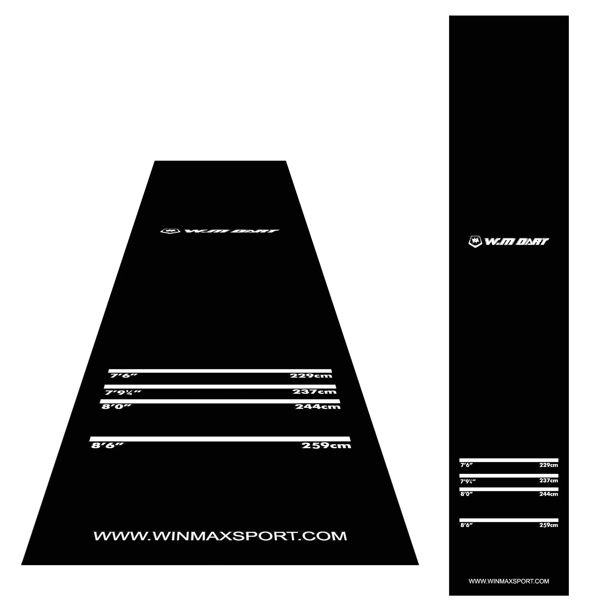 Win.max Custom Black Rubber Dart Mat-Heavy Duty Durable Rectangle 3mm Thick 3M Length 8000g