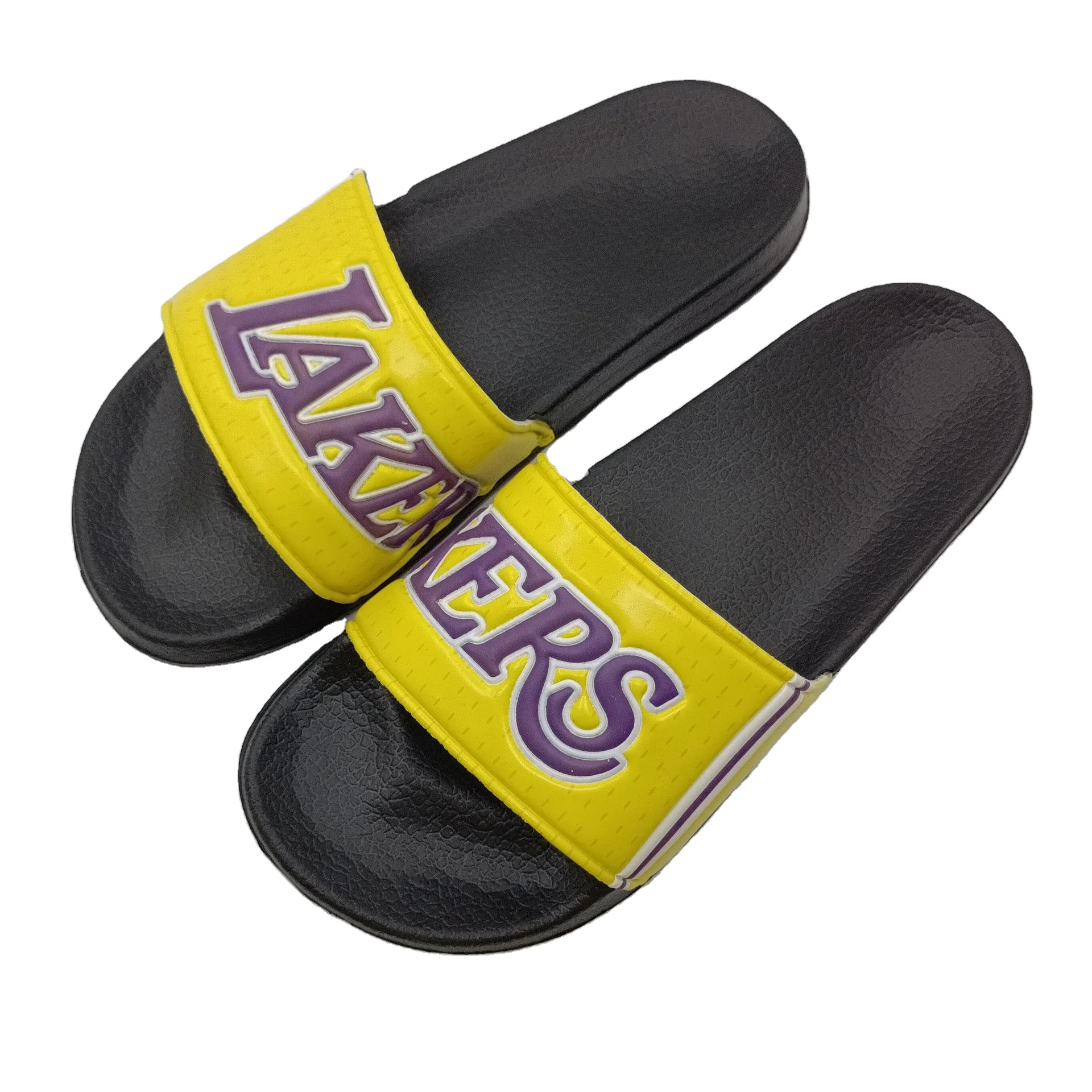 

Designers Flat Beach Summer LA Men Slides Slippers Fashion Lakers Basketball Slide