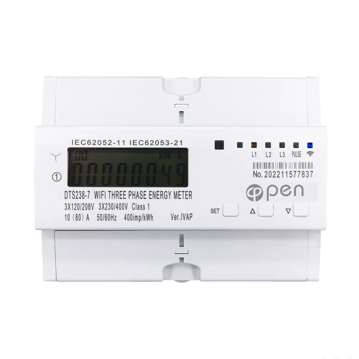 

Open Electric Tuya Smart three phase Wifi/RS485 energy Meter din rail current voltage power display DTS238-7 energy meter