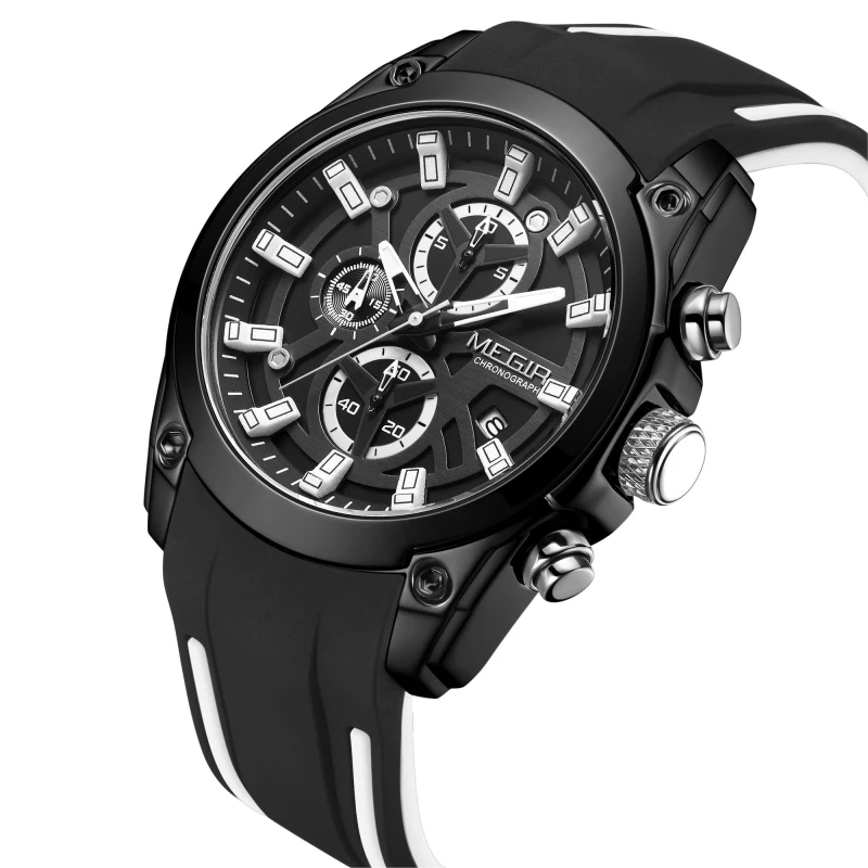 

2020 Fashion Design watch Black Silicon Band Analog Alloy quartz wrist watches for men high quality montre homme sport