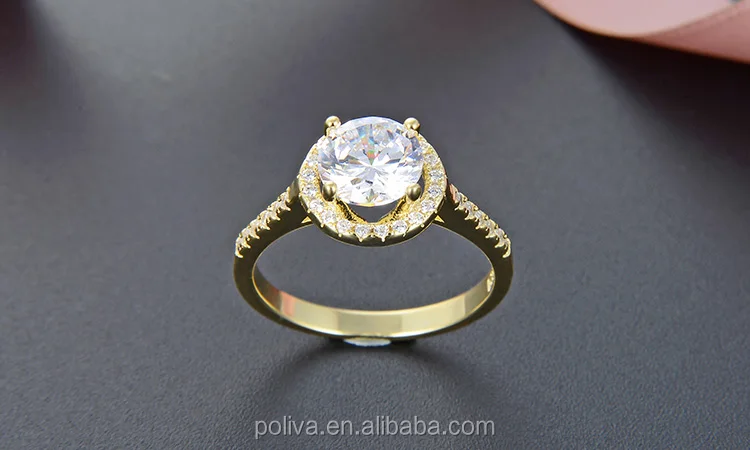 POLIVA Jewelry Round Brilliant Cubic Zirconia Cz Sterling 925 Silver Ring Women Engagement Wedding Rings