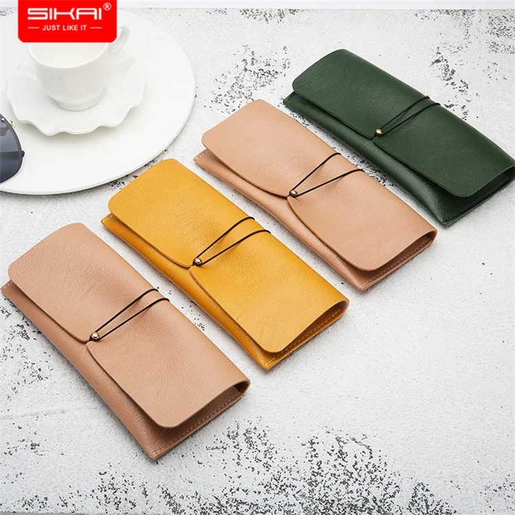 SIKAI trend fashion sunglasses bag, luxury pu case for glasses,PU leather soft bag  case