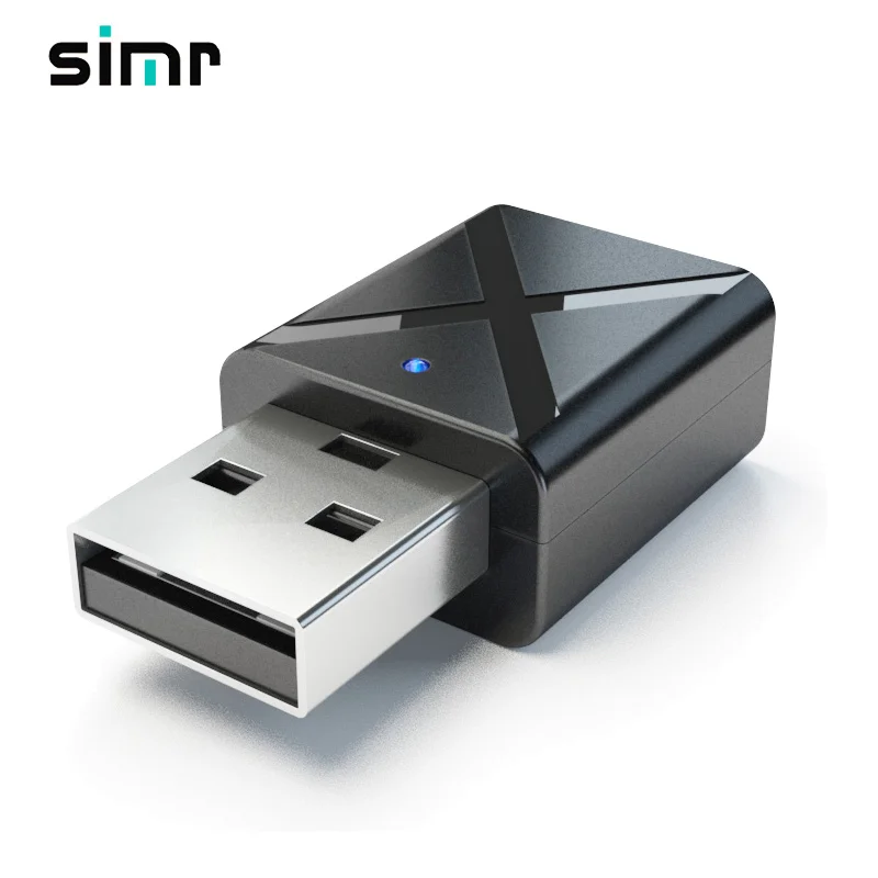 

simr BT5.0 Blue tooth Wireless Adapter Mini USB 3.5mm AUX Audio Blue tooth Audio Transmitter Receiver 2 in 1, Black