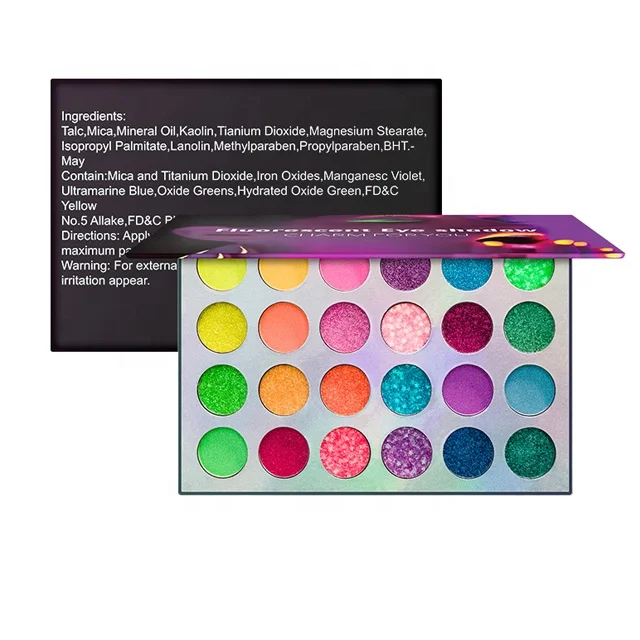 

Luminous Eye shadow Colorful Fluorescent Makeup Palette Glitter Eyeshadow Glitter 24 Color Rainbow Eyeshadow Palette