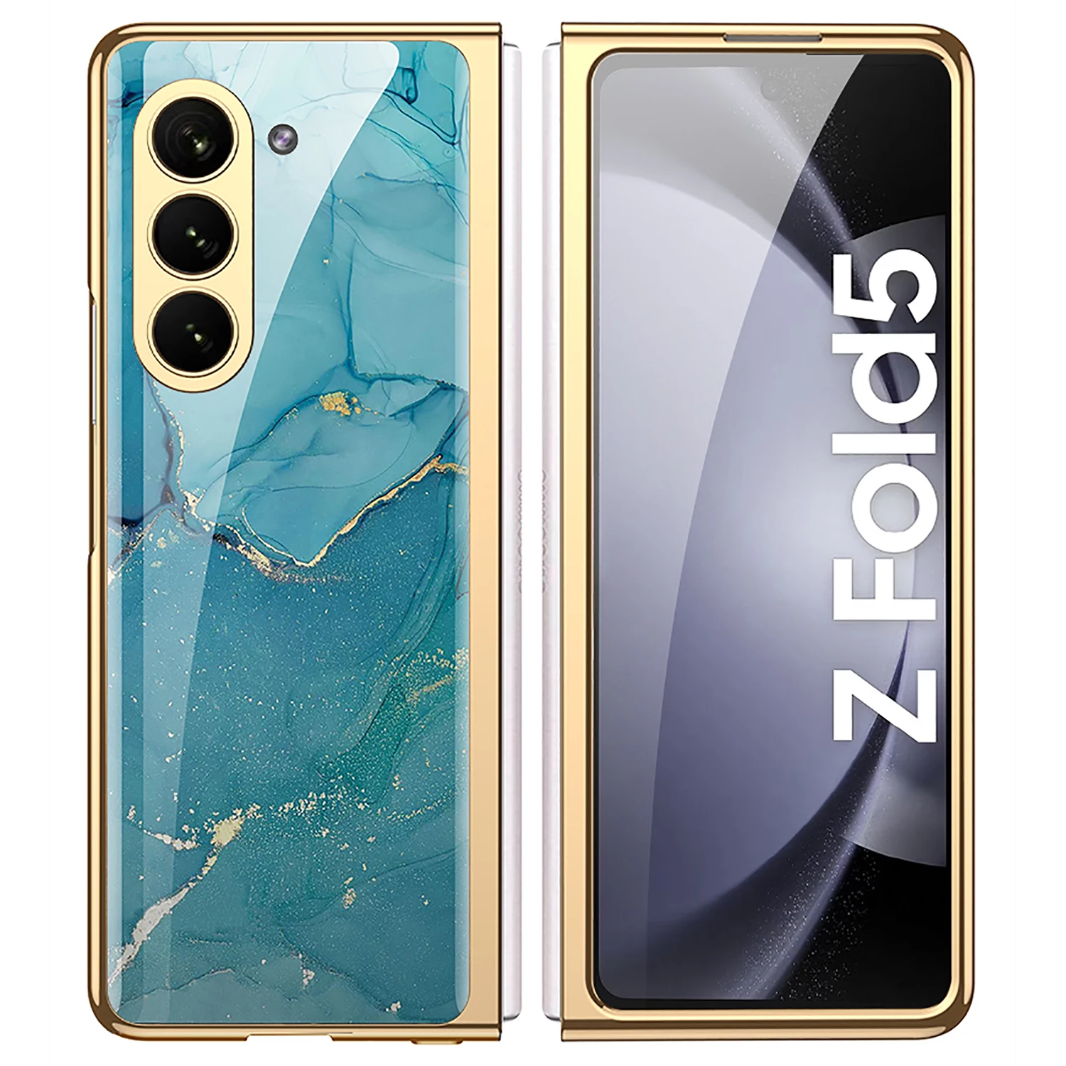 

Phone Cases Mobile High Quality Customized Glass painting with PC frame for z fold 5 case z fold 4 cell phone case for samsung