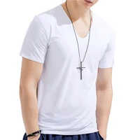 

Latest Modal Short Sleeve T-shirt Mens Casual V-Neck Tees