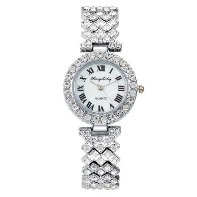 

Luxury Bling Shiny Gold Moissanite Rhinestone Watches Hip Hop Iced Out Diamond Watches For Women, Multiple color options