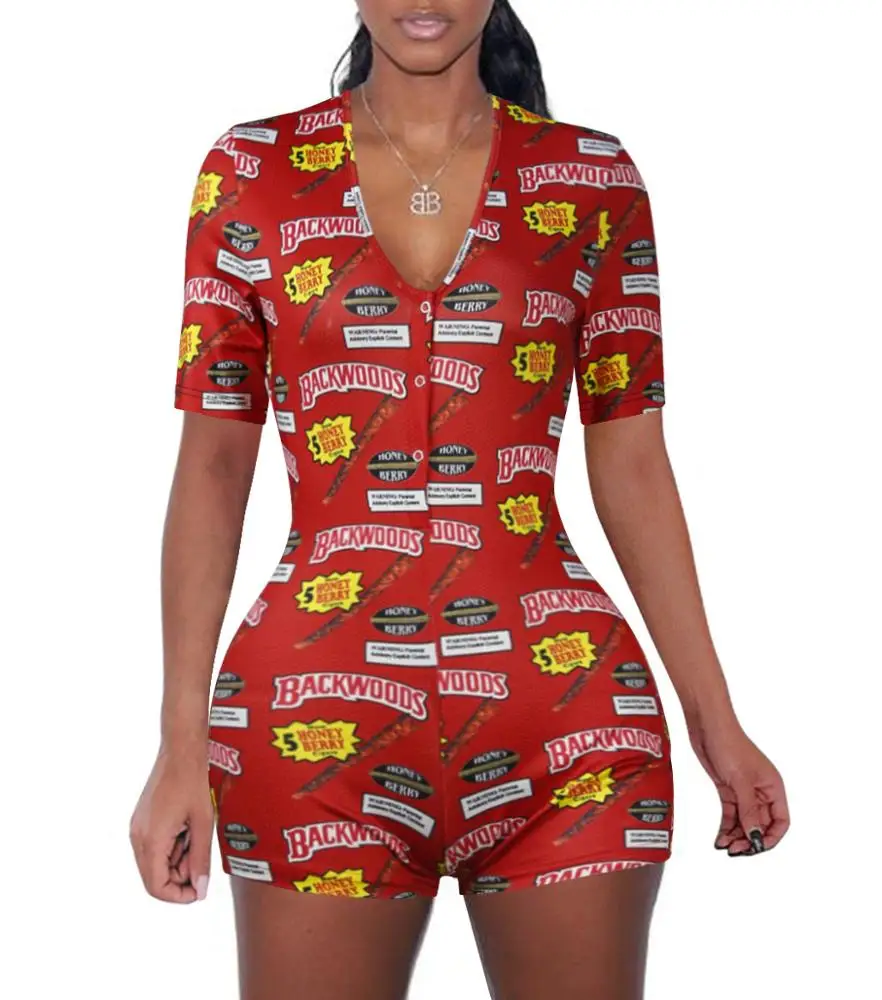 

Wholesale sexy V-neck sleepwear pajama nightwear onsies adult backwood onesie for women
