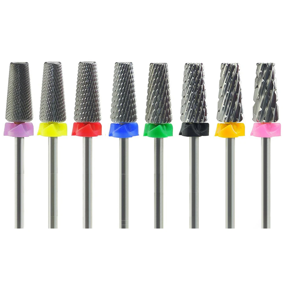 

5 in 1 manicure tungsten nail filing bits high quality carbide nail drill bit
