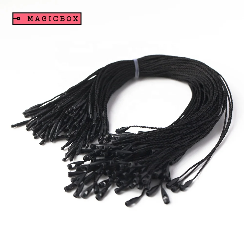 Mixed color wholesale 100P per pack standard length 20cm hangtag sling simple style 1mm thin black cotton hang tag seal string