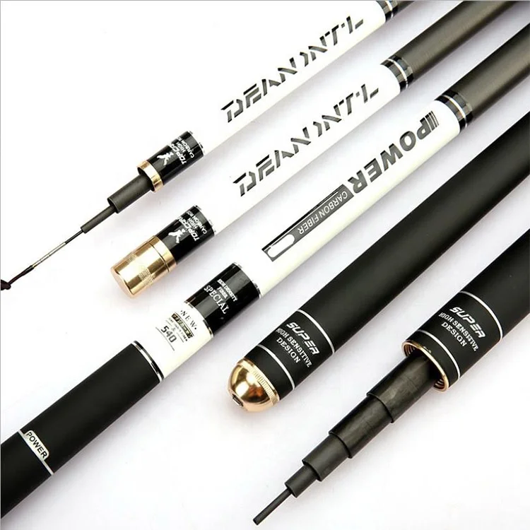 

28 adjustable fishing rod 3.6m~7.2m carbon fishing gear long section, White