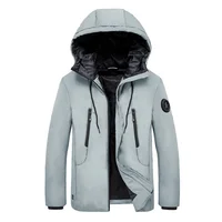 

men's thick canada style white goose down coat battery heated jackets small wholesale OEM supplier face the cold north of global