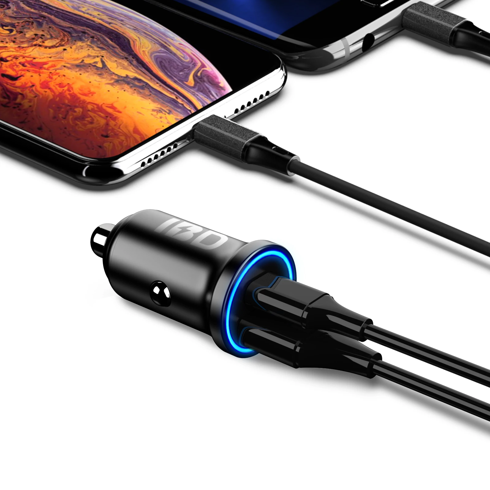 

High quality QC and pd car charger 12V 1.5A usb-c car charger quick charge