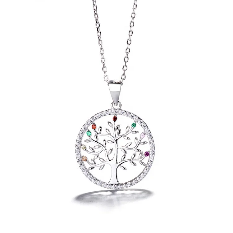 

Trendy Real 925 Silver Pendant Luxuriant Tree of Life Charm with Necklace Jewelry for Women, As customer request