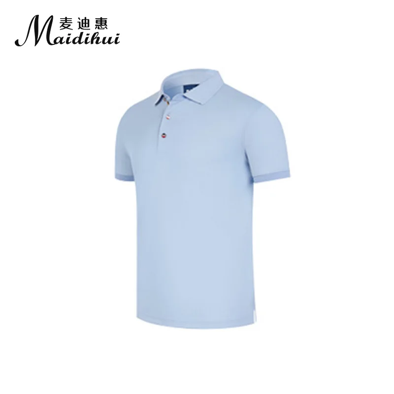 

MAIDIHUI Customized summer cotton short-sleeved T-shirt men and women couples loose casual work clothes sports lapel POLO shirts