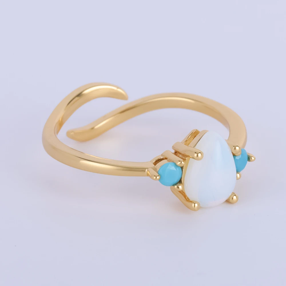 

925 Sterling Silver Rose Gold Plating Oval Shape Natural Rainbow Blue Moonstone Ring For Girls Fine Jewelry