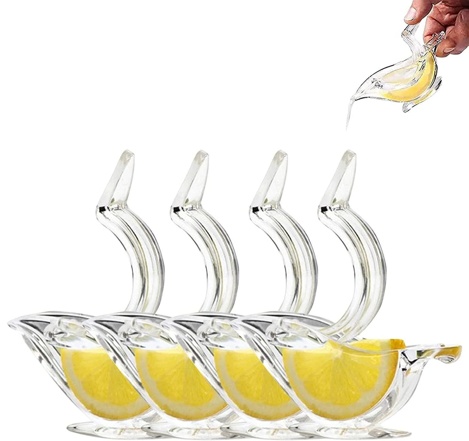 

New Acrylic Manual Lemon Slice Squeezer Portable Transparent Fruit Juicer Hand Juicer for Orange Lemon