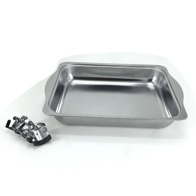 
Malaysia buffet stainless steel stove four-legged tray rectangular tray 