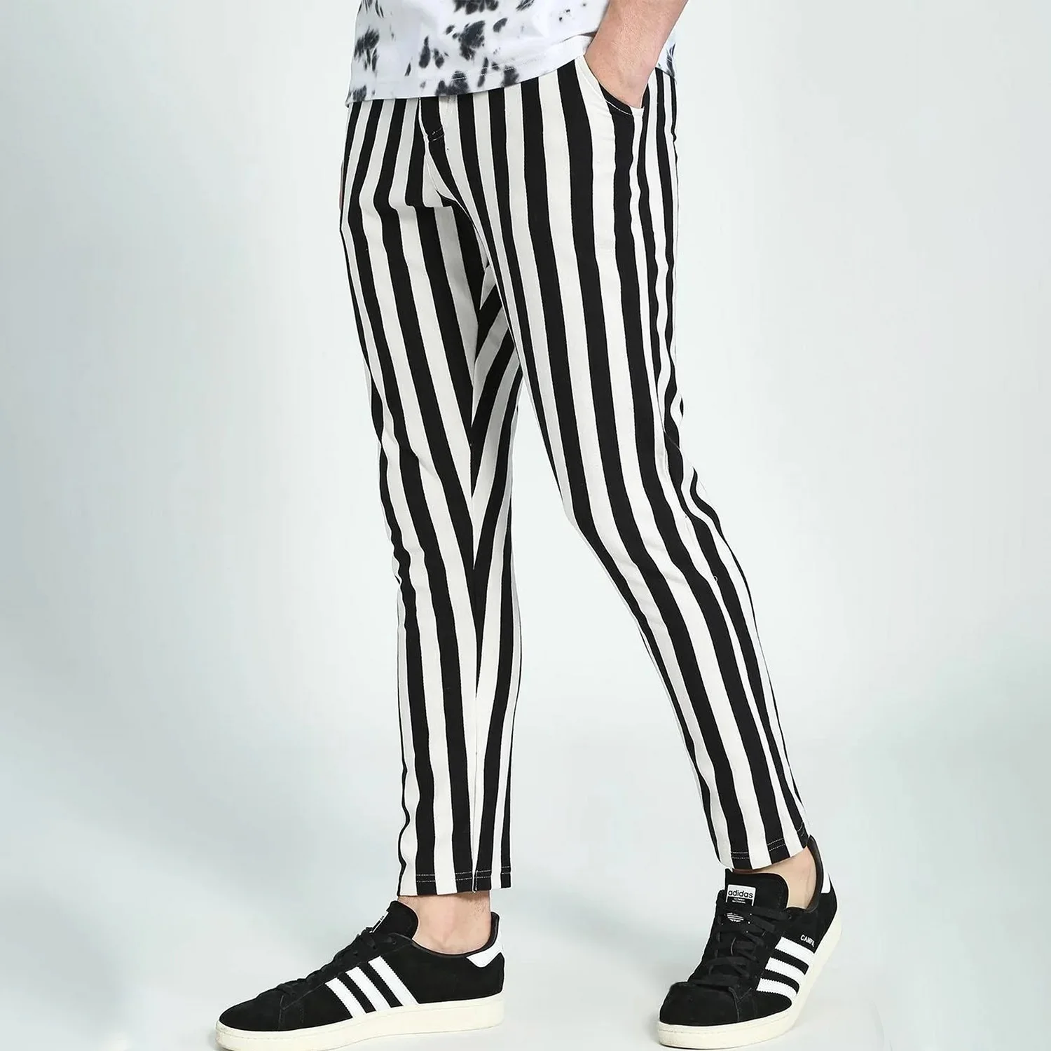 2020 最新紧身休闲修身长裤条纹运动裤定制休闲男士 chino 裤