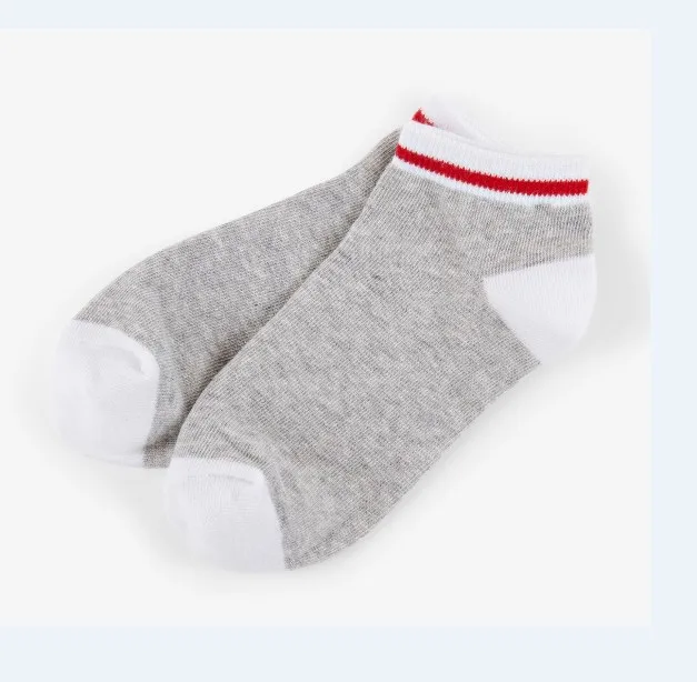 

wholesale sport boy grey red stripe cotton men ankle work socks, Black,white,grey,navy, red